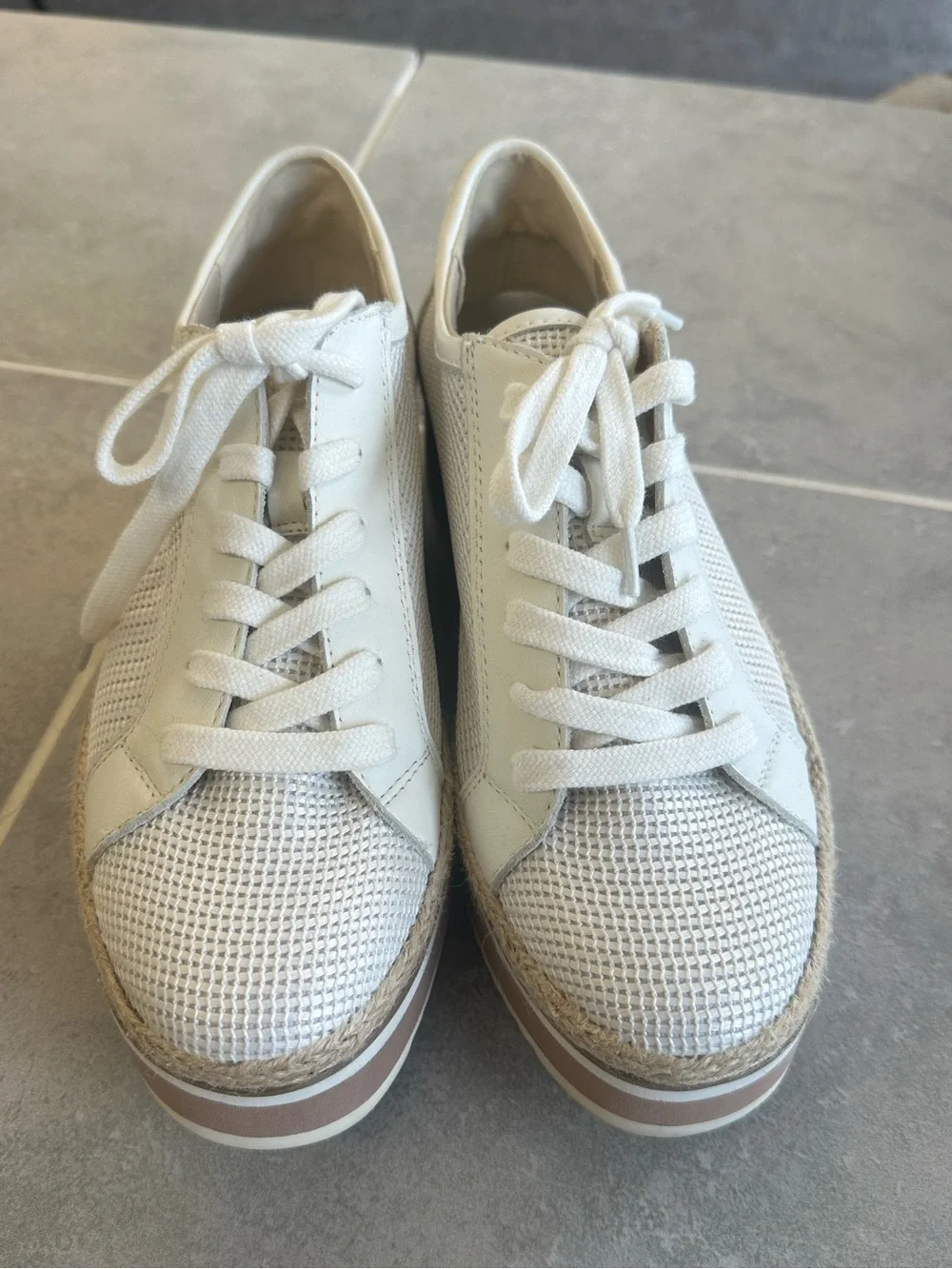 Dolce Vita Cream Platform Lace-Up Sneakers